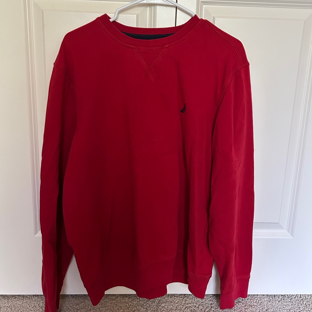 Nautica Men's Vibrant Red Crewneck Sweater
